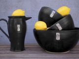 Tree of Life pitcher and bowls with lemons by Matthew Freed