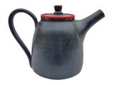 Yaletown Medium Teapot with red rim by Matthew Freed